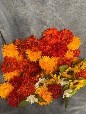 2/$15 - Orange and Yellow Artificial Fall Flower Bundle
